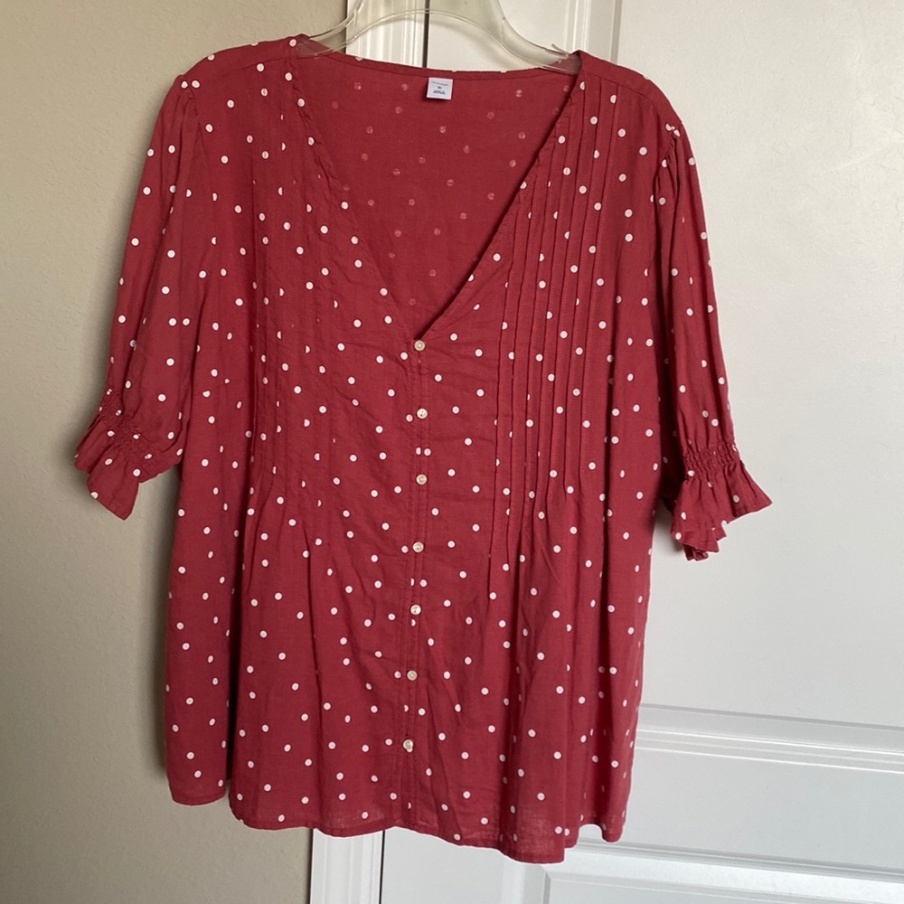 Old Navy Vneck linen blend top size XL